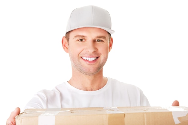 Uśmiechnięty kurier